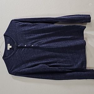 J Crew Knit Goods Long Sleeve Quarter Button T Shirt Men's Size L